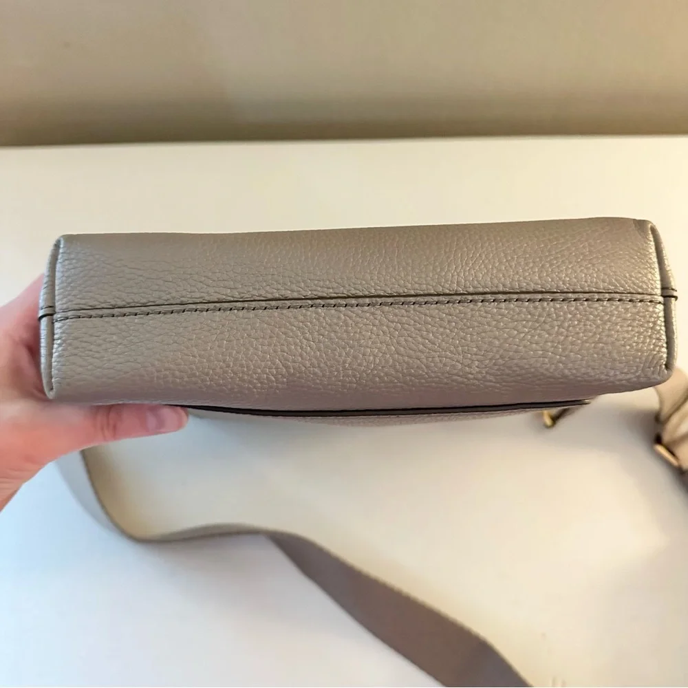 Tory Burch Gray Pebbled Leather Crossbody Purse - Picture 7 of 7